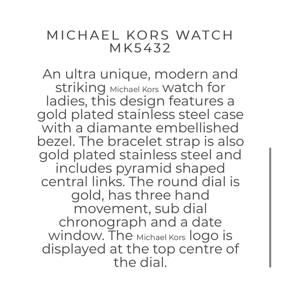 Michael Kors Pyramid Stud Gold Glitz Watch - Picture 14 of 15